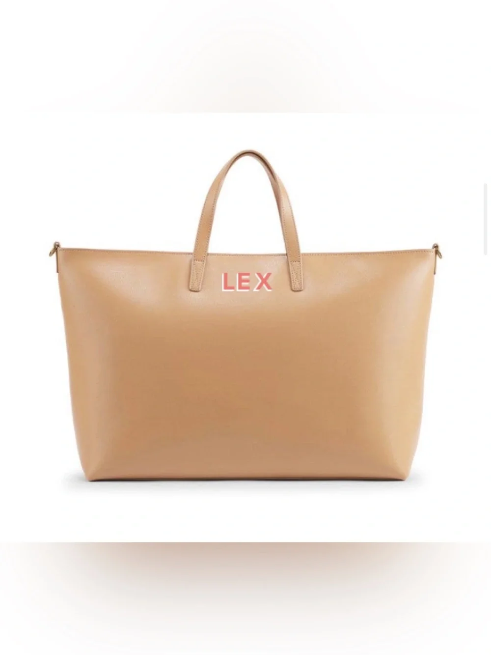 Leatherology Alex Work Bag Tan Leather Tote monogrammed “Lex”